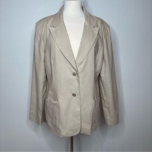 Chadwicks Beige Women's Linen Blazer Size 14
